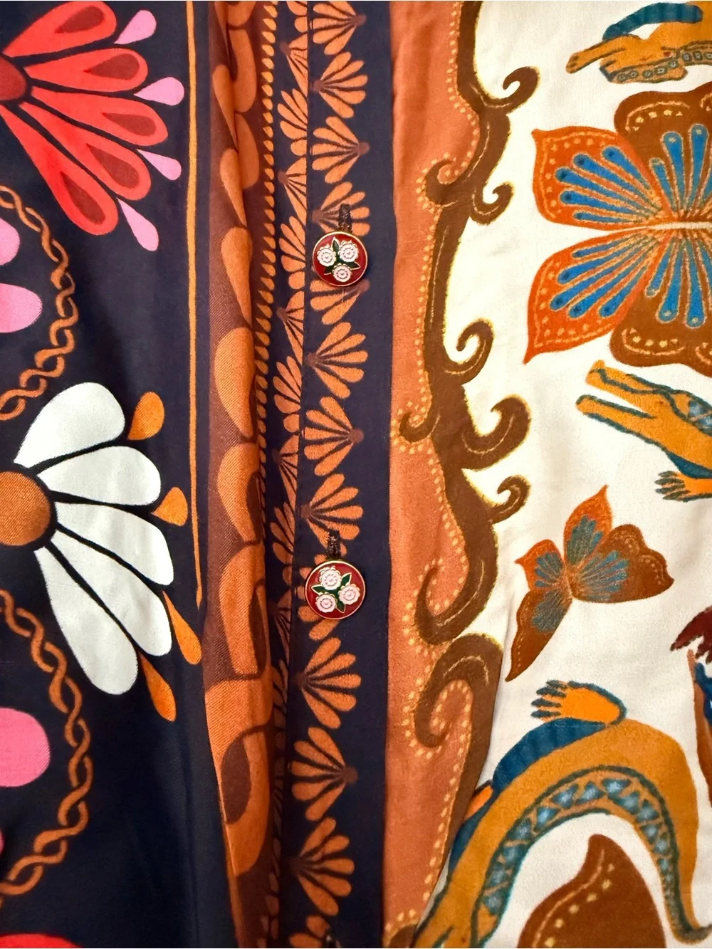 NWOT FARM Rio Miranda Mix Print Midi Dress - Picture 11 of 14